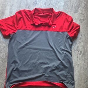 Nike Men's Polo Shirt in Red and Gray